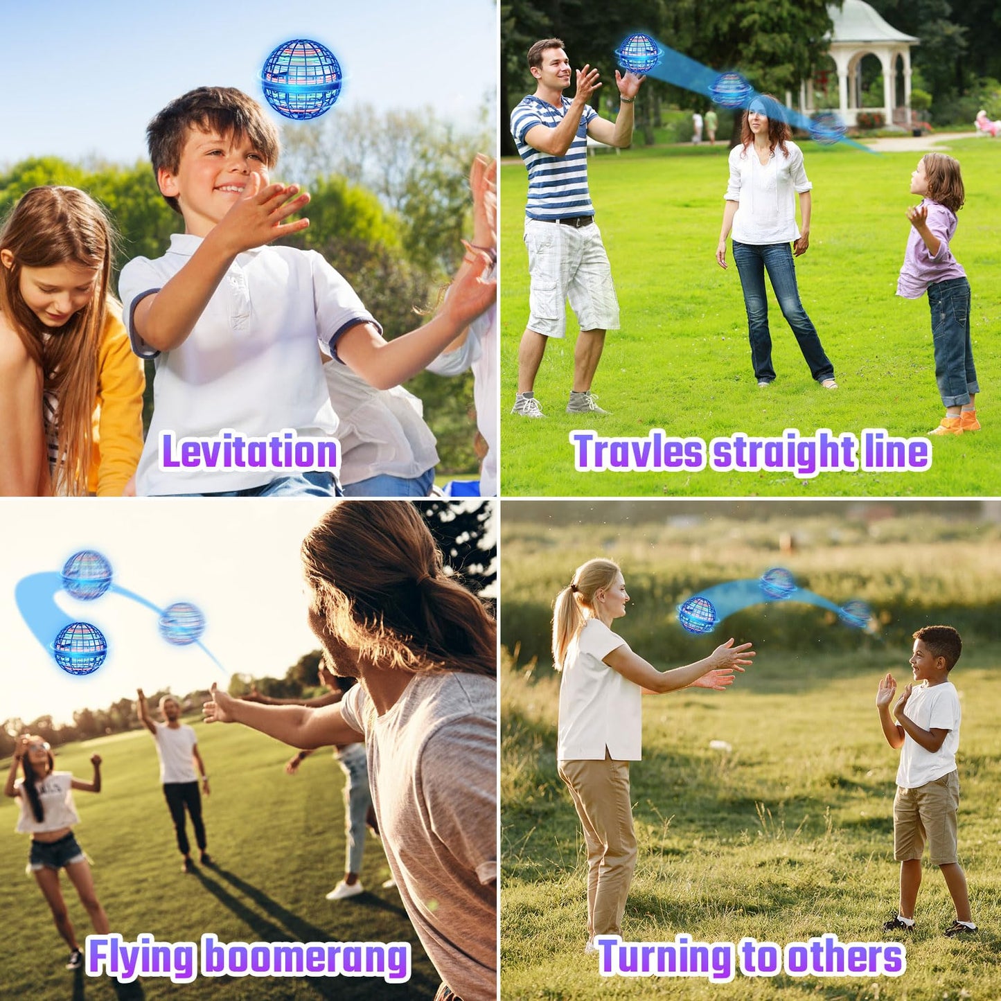 Sosuy 2026 Flying Orb Ball for Kids, Magical Hover Cosmic Boomerang Space Floating Mini Hand Rotating Drone Stocking Stuffer Xmas Toys for Boys Girls Teen Age 6 7 8 9 10+ Blue