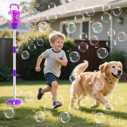 Bubble Machine for Kids, Automatic Bubbles Blower Maker for Kid Toddlers, 2-In-1 Remote Control Street Lamp Bubble Maker with Adjustable Height, Bubble Maker for Wedding Birthday Party Camping Outdoor