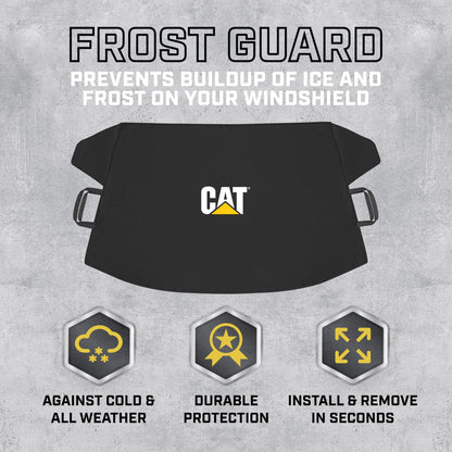 Cat® Windshield Snow Cover, Toughest Car Frost Protector for Ice & Sleet, Weatherproof for Winter, Includes Anti-Theft Straps, Freeze Protector for Auto Car Truck Van SUV, Wide Size 78"x45" inch,Black
