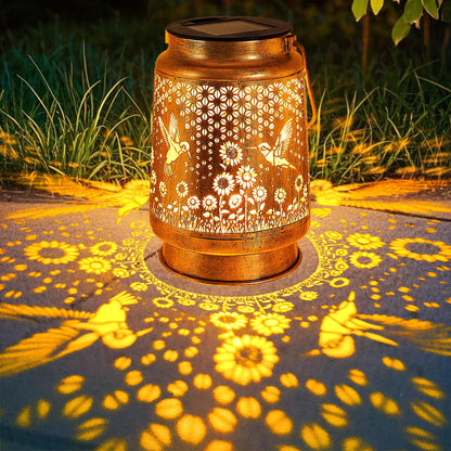 2 Pack Hummingbird Sunflower Solar Lanterns Outdoor with Shepherd Hook, Birthday Gift Mothers Day Gift for Women Mom Grandma Wife Daughter, Waterproof Hanging Lights, Decor for Yard Garden Patio Lawn
