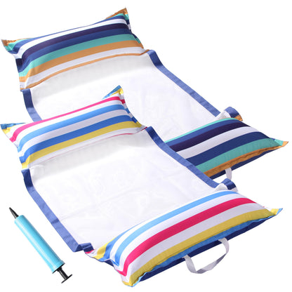 FindUWill Pool Hammock Floats, XL, 2Pack Inflatable Water Floaties 4-in-1 (Saddle, Lounge Chair, Drifter), Lounger for Adults