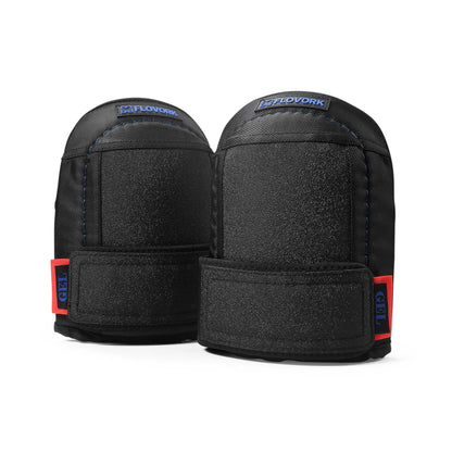 FLOVORK Knee Pads for Flooring Roofing Gardening Concrete with Soft GEL Padding,Machine Washable,PU Leather, Black Large