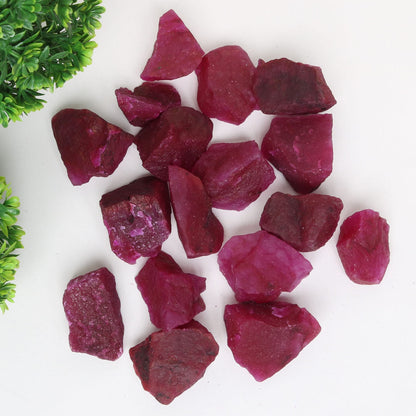 REAL-GEMS Natural Raw Healing Crystals Rough Stones for Tumbling, Cabbing, Polishing, Wire Wrapping, Wicca & Reiki Crystal Healing, Mix Gemstones,7 Chakra (Red Ruby)