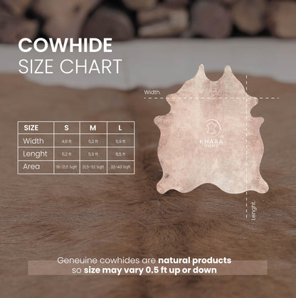 Khara Home Premium 100% Genuine Cowhide Rug Large 5x7 Ft Leather Area Rug for Living Room, Cozy, Unique, and Durable, Western Home Decor – from Argentina (Dark Brindle, 5 x 7)
