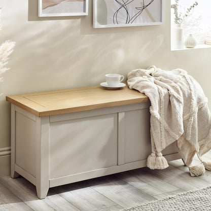 Julian Bowen Richmond Wooden Storage Bench, Elephant Grey, 45 x 105 x 40 cm