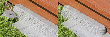 Emsco Group 2032HD Bedrocks Trim-Free Gray, 20 Feet – Natural Stacked Slate Design Garden Lawn Edging