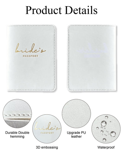 GroomBrideGifts Bride and Groom Passport Holder - Engagement Gifts for Couples | Wedding Travel Essentials for Couples | Honeymoon Gifts for Newlyweds