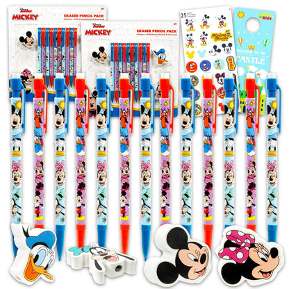 Mickey and Minnie Mechanical Pencils and Erasers Party Favors Bulk, 20 Pencils and 8 Erasers for Goodie Bags, Loot Bags, Classroom Prizes Plus More | Disney Party Supplies Kids, Boys, Girls