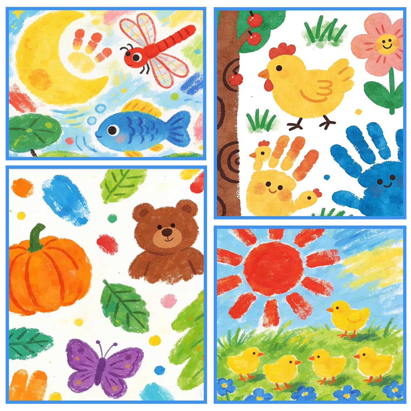 ABEIER Washable Kids Paint, Safe Non-Toxic Finger Paint, 12 Vibrant Colors(2 fl oz) with 3 Paint Brushes, Mess-Free Arts & Crafts Supplies for Toddlers & Grandkids, Ages 3, 4, 5