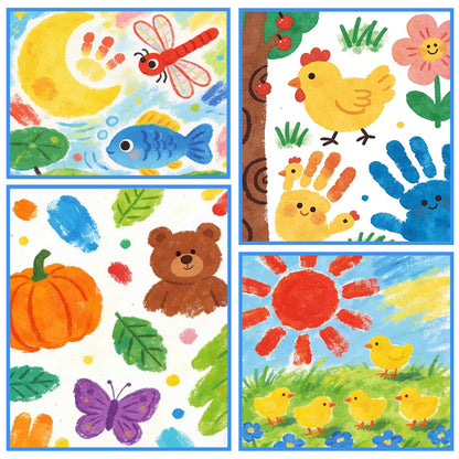 ABEIER Washable Kids Paint, Safe Non-Toxic Finger Paint, 12 Vibrant Colors(2 fl oz) with 3 Paint Brushes, Mess-Free Arts & Crafts Supplies for Toddlers & Grandkids, Ages 3, 4, 5