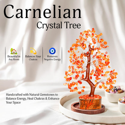 YATSKIA Carnelian Crystal Tree of Life - Bonsai Tree - Feng Shui Home Decor - Crystal Stones - Home Office Decor - Crystals Gifts for Women
