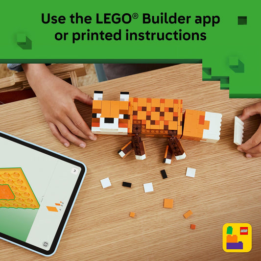 LEGO Minecraft The Fox Building & Pretend Play Toy for Boys & Girls - Poseable Video Game Character for Kids, Ages 10+ - Room Decor for Gaming Fans - Gift Idea for Birthdays - 21588