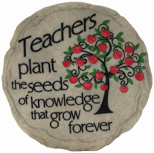 Spoontiques - Garden Décor - Teacher Stepping Stone - Decorative Stone for Garden
