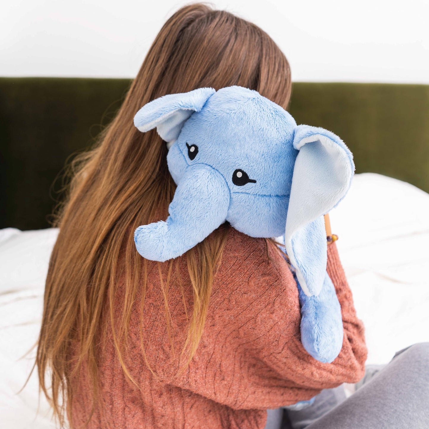 HUGIMALS Emory the Elephant 20 Inch 4.5 lb Heavy Cute Sensory Weighted Comfort Plush | Large Unscented Washable Self Care Calming Stuffed Animal for Kids, Teens and Adults