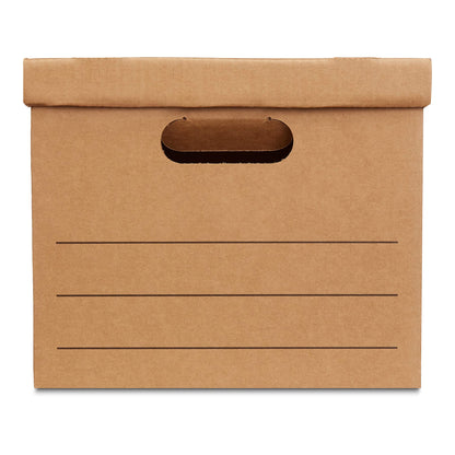 Amazon Basics Moving and Storage Boxes with Handles and Lift-Off Lids, File Storage, Collapsible, 15x10x12 in, Brown, 20-Pack