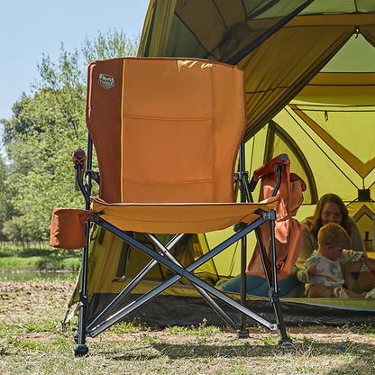 TIMBER RIDGE Oversized Folding Camping Chair High Back Heavy Duty for Adults Support up to 500lbs with Cup Holder, Side Pocket Cooler Bag