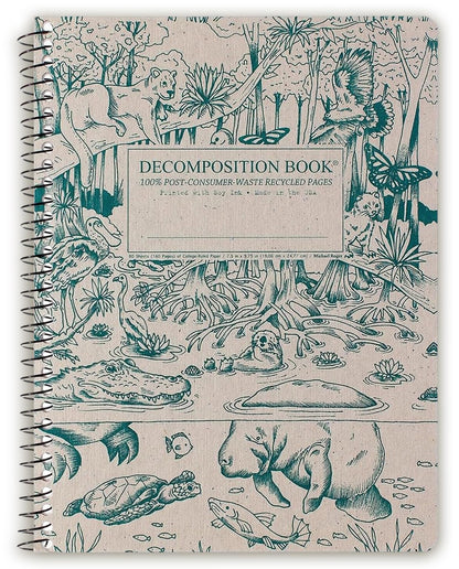 Decomposition Everglades College Ruled Spiral Notebook - 9.75 x 7.5 Journal with 160 Lined Pages - 100% Recycled Paper - Notebooks for School Supplies, Home & Office - Made in USA