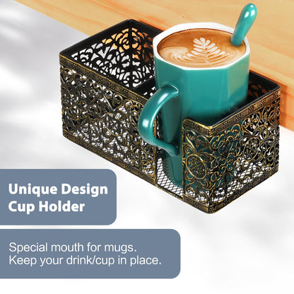 Aurynns Desk Organizer Clip on Desk Cup Holder Pencil Holder for Desk Storage Beverages Phone Holder Desk Organizer and Accessories Office School Home