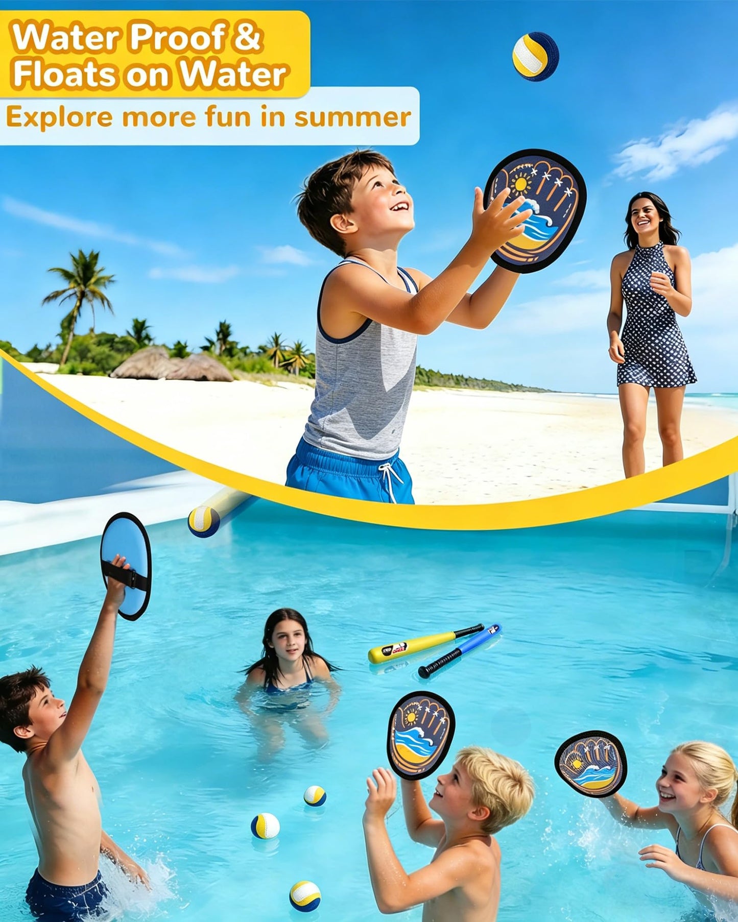 HGY Toss and Catch Baseball Toys,Outdoor Sport Games for Kids and Family with Tball Bats and Toddler Baseball Glove and Sticky Soft Balls. Great for Yard Lawn Beach Pool and Indoor Fun