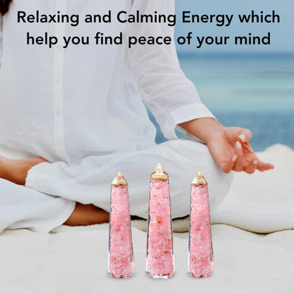 Amazing Gemstone Rose Quartz Orgonite Orgone Crystal Towers - Large 4.5" Orgonite Crystal Wand Obelisk Tower Point for Meditation, Crystals and Healing Stones Gift and Protection