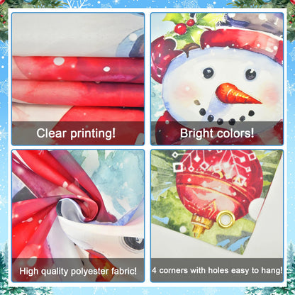 Avezano Snowman Door Cover Hello Winter Banner Snowflake Winter Wonderland Door Decorations Christmas Holiday Party Decorations Indoor Outdoor