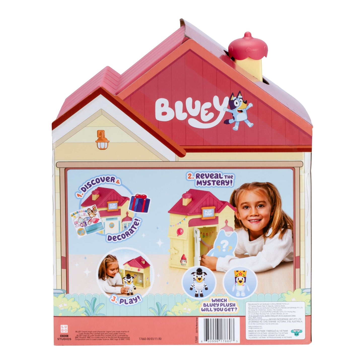 Bluey’s Play Date Plush Surprise Toddler House Playset, Durable Toy House with Exclusive Cuddly Stuffed Toy, Immersive House Toys for Kids of Ages 3+
