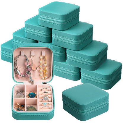 12 Pcs Small Jewelry Box Mini Travel Jewelry Case Bridesmaid Gift Pu Leather Jewelry Travel Organizer Small Jewelry Box Mini Storage Organizer Storage Box for Women Girls Bridesmaid Proposal Gift