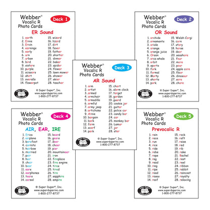 Super Duper Publications | Webber® Vocalic R Photo Card Decks | Educational Learning Resource for Children | Speech Therapy