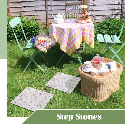Sasylvia 6 Pcs 12 Inch Stepping Stones Pavers for Outside Walkway, Square Marble Riverstone Decor Pathway Stepping Stones for Patio Backyard Garden Walkway Pathway Outdoor Lawn Yard Decorations