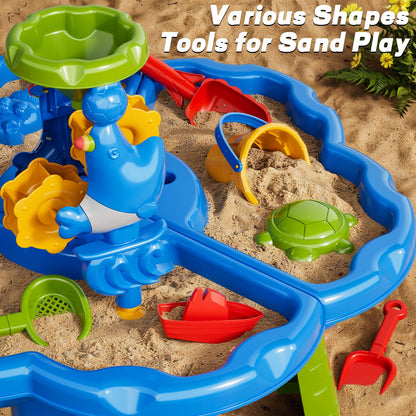 Guminnara 3 in 1 Water Table for Toddlers 1-3 Years, Kids Summer Activity Sensory Play Outdoor Beach Backyard Sand Water Table Toys for Toddlers 18M+, Birthday Gift Toys for Boys Girls