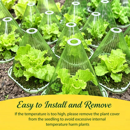 Fshow Garden Cloches,20 Pack Reusable Plant Bell Cover,Bell Jar Cloches for Protection Against Sun, Frost, Snails Etc. (Green)