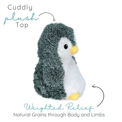 Peppy Penguin - Microwavable & Weighted Plush Stuffed Animal - Heated Plushie for Warmth - Cute, Soft, Cozy Toy for Adults & Children (Boys, Girls, & Toddlers) by Warm Pals