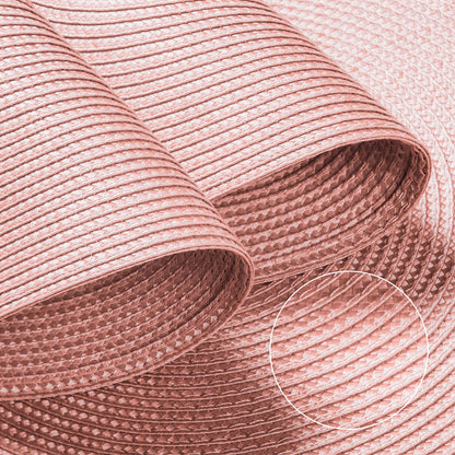 FunWheat Round Braided Placemats Set of 6 Place Mats for Dining Tables Woven Washable Non-Slip Table mats 15 inch(Pink, 6pcs)