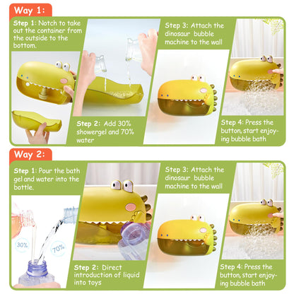 Grechi Dinosaur Bath Toys,Baby Bath Toys for The Baby Bathtub,Toddler Automatic Bubble Machine,Plays 12 Children’s Songs, Makes Great for Toddlers Age 2 3 Year Old Girl Boy