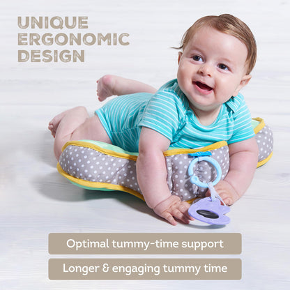 Taf Toys Baby Tummy Time Support Toy | Perfect for 2-6 Months Old Babies, Enables Easier Development & Easier Parenting, Natural Developmental, Comfortable, Ergonomic Design, Detachable Toys