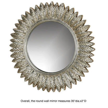 Touch of Class Ella Leaves Wall Mirror Silver with Gold