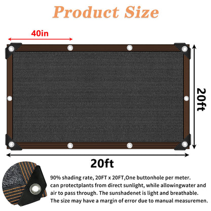 Shade Cloth - 70-90% Sunblock Net for Garden Patio,Shade Sails for Plants Greenhouse Outdoor Pergola Lawn Swimming Sun Shade Cloths for Kennel Chicken Coop Easier to Hang Shade Net Cover…