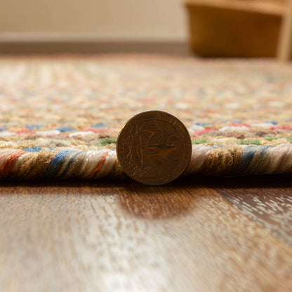 Super Area Rugs Roxbury American Made Braided Rug for Indoor Outdoor Spaces, Straw Beige/Natural Multi, 2' X 3' Oval