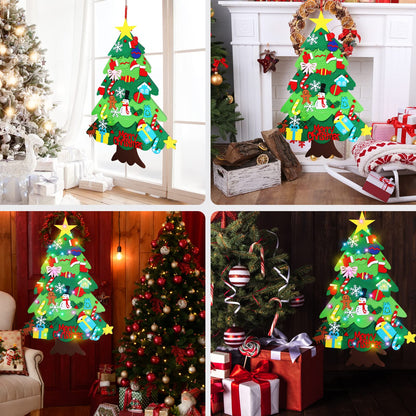 DIY Felt Christmas Tree-3.5 FT Wall Felt Christmas Tree Set for Xmas Gifts Home Door Wall Decoration