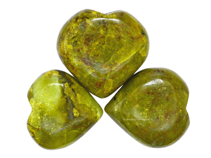 Amazing Gemstone Green Opal Crystal Heart Palm Stone - Pocket Massage Worry Stone for Natural Body Chakra Balancing, Reiki Healing and Crystal Grid