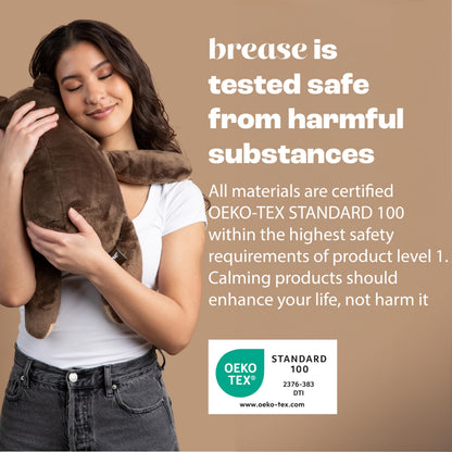 Brease 5 lb Unscented Weighted Brown Teddy Bear Plush Toy - Gentle Companion for Children and Adults, Soft Plushie for Boys and Girls, Snuggly Bear for Comfort, Calm, and Gentle Embrace