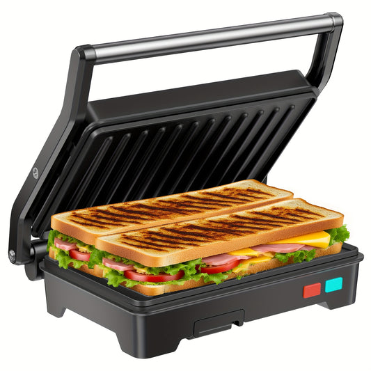 1000W Electric Panini Press Grill 3-in-1 Indoor/Outdoor Grill & Pizza Oven with Non-Stick Plates, Grease Tray, Fast Preheat, Dual Heating Plates & Floating Hinge - Sandwich Maker, BBQ Grill for Camping, Easy Clean ( Plug)