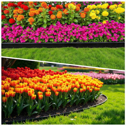 100ft,1.5in Tall Landscape Edging Kit with 150 Spikes, Not Digging Flexible Plastic Edge Border for Landscaping, Lawn, Garden, Flower Beds, Yard, Paver, Playground, Fence, Pathway,3pack, 33ft Each