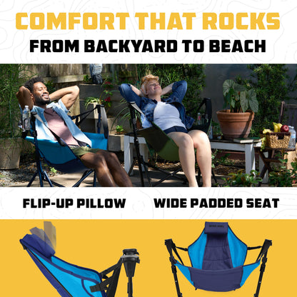 Wise Owl Outfitters Hammock Chair for Adults – Comfortable Portable Folding Rocking Camping Chair with Carry Bag – Great for Lawn, Campsite & Outdoors