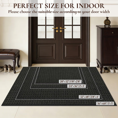 FLOORHUG Door Mat Indoor Entrance 32x48, Non-Slip Washable Doormats Entry Way Mats, Dirt Resistant and Absorbent Welcome Mat, Easy Clean Low-Profile Doormat, Front Door, Inside Entrance, Dark Grey