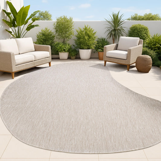 JONATHAN Y Rustic Organic Curve Indoor Outdoor Area Rug 8X10 Beige, Evan Modern for Backyard, Patio, Porch, Easy-Cleaning, High Traffic, Pet-Friendly, Non-Shedding (SHP102C-8)