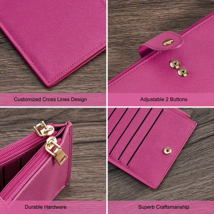 Travelambo RFID Wallet Women Large Size Bifold Multi Card Wallet Case with Zipper Pocke Credit Card Holder for Women