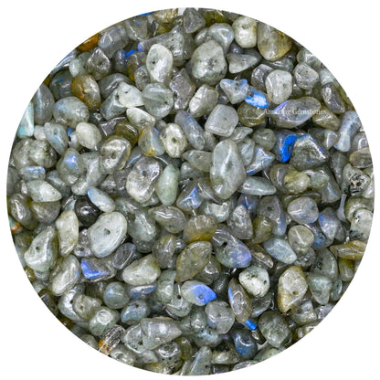 Labradorite Pre Drilled Crystal Crushed Chips Beads for Bracelets Making, DIY Handmade Natural Healing Crystals (25 Inch Strand)