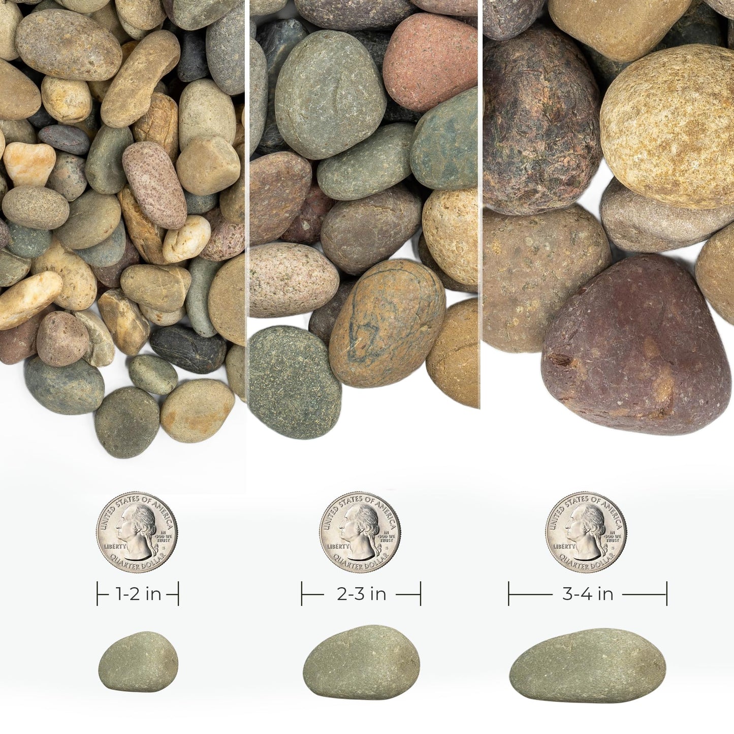 VINICS Pebbles for Indoor Plants 20lbs, 1-2 Inch Natural River Rocks, Hand-Picked Premium Stones for Landscaping and Garden Design, Fish Tank, Flower Pots, Pathways and Backyard, Mixed Color
