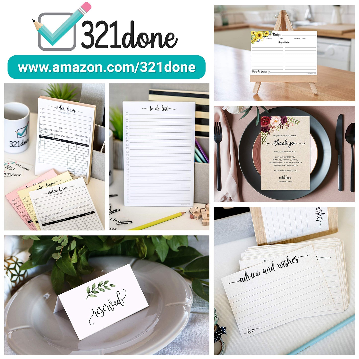 321Done To Do List Notepad for Planner Refill Pages – Made in USA - 50 Sheets (5.5x8.5) To-Do's Tear Off, Planning Memo Pad, Checklist Notes Left Hole Punch Margins - Simple Script College-Ruled